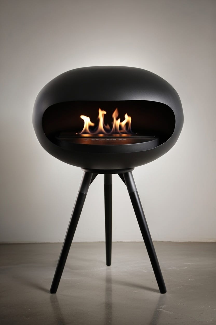 igna ovalis base black wood short