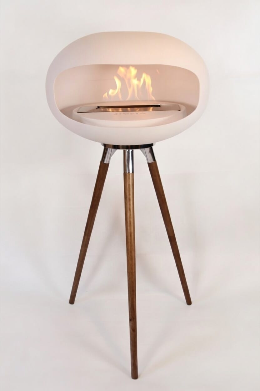 igna ovalis base white tall dark wood