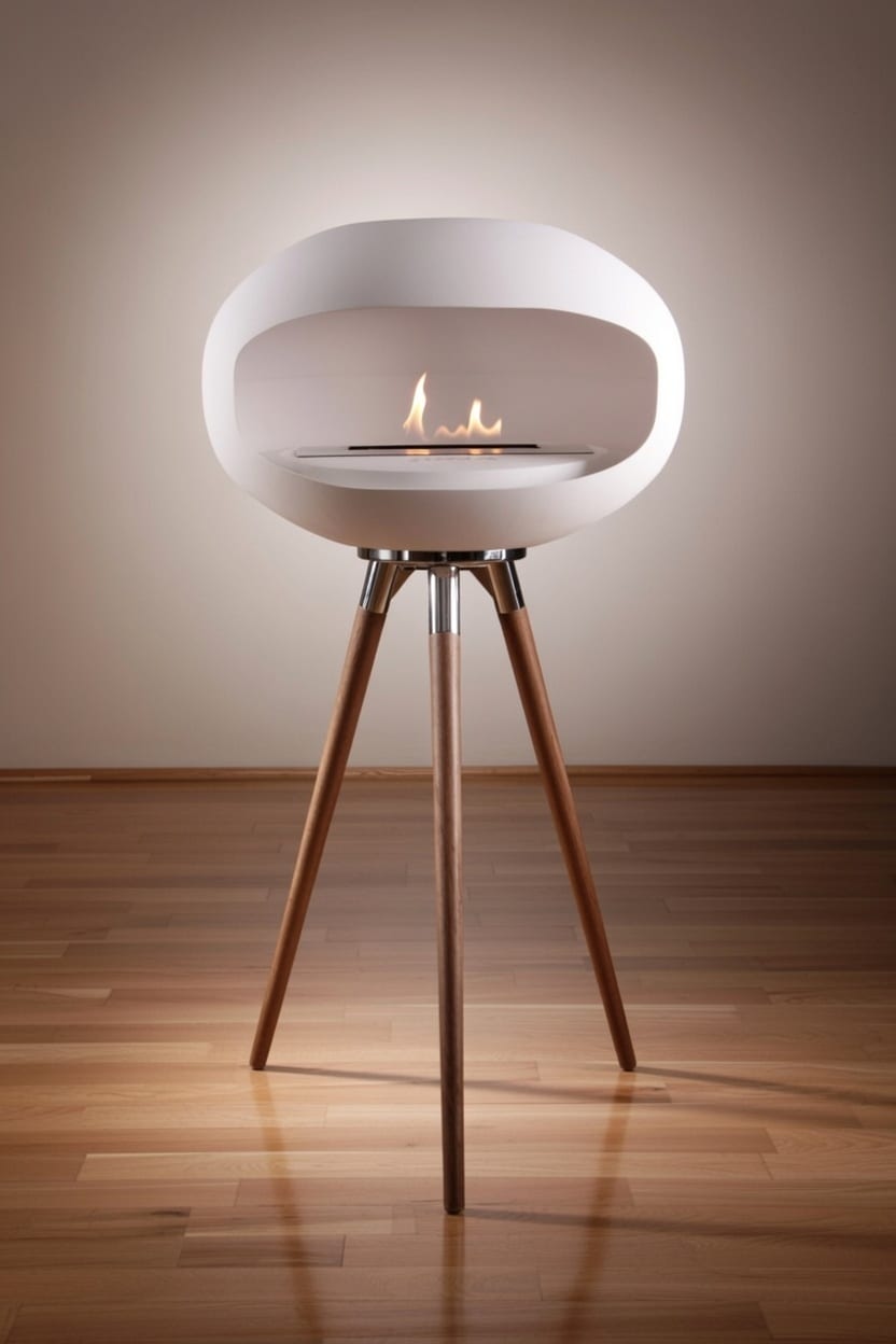 igna ovalis base white tall dark wood