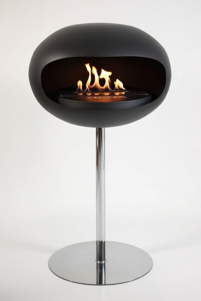 igna ovalis base black chrome steel