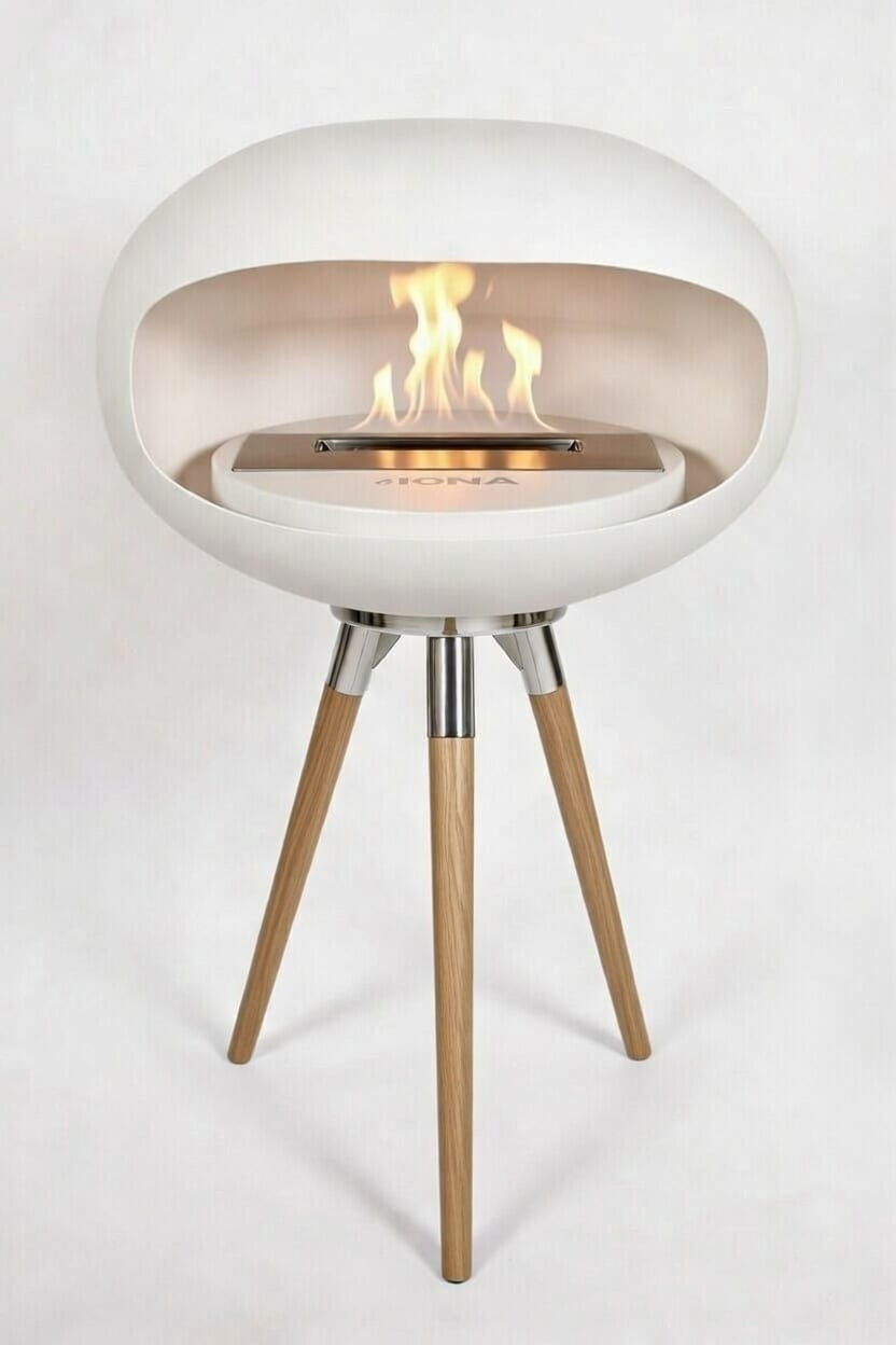 IGNA Ovalis Base White - Light Wood Short
