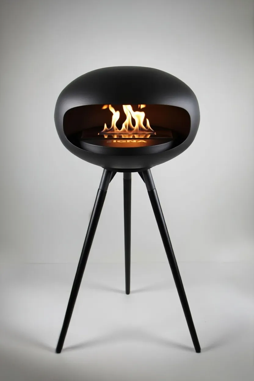 IGNA Ovalis Base Black - Black Wood Tall