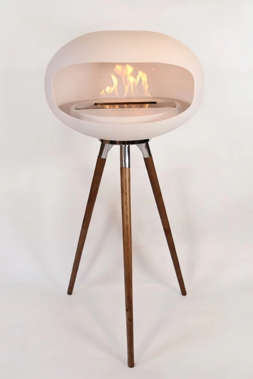 igna ovalis base white tall dark wood