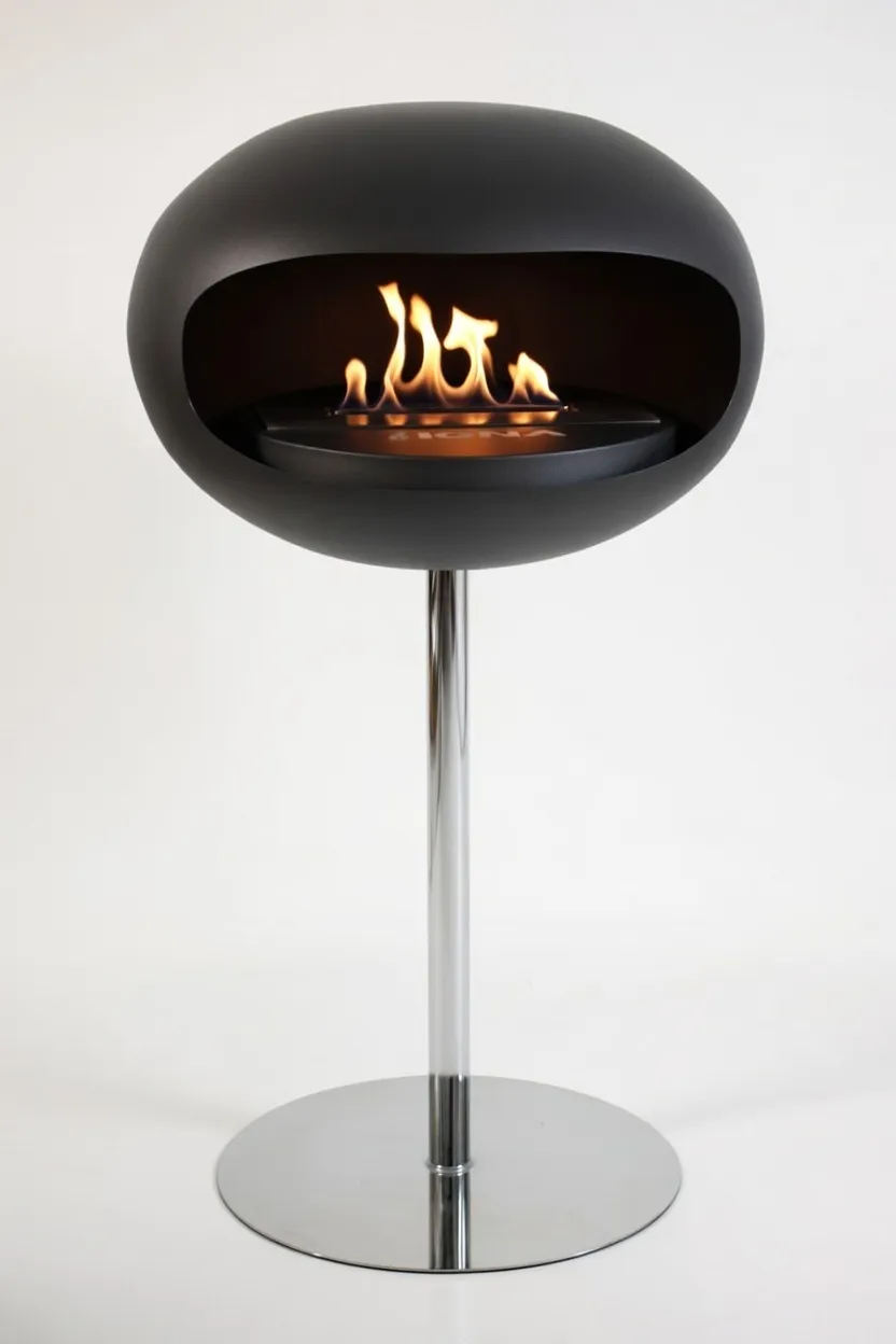 igna ovalis base black chrome steel