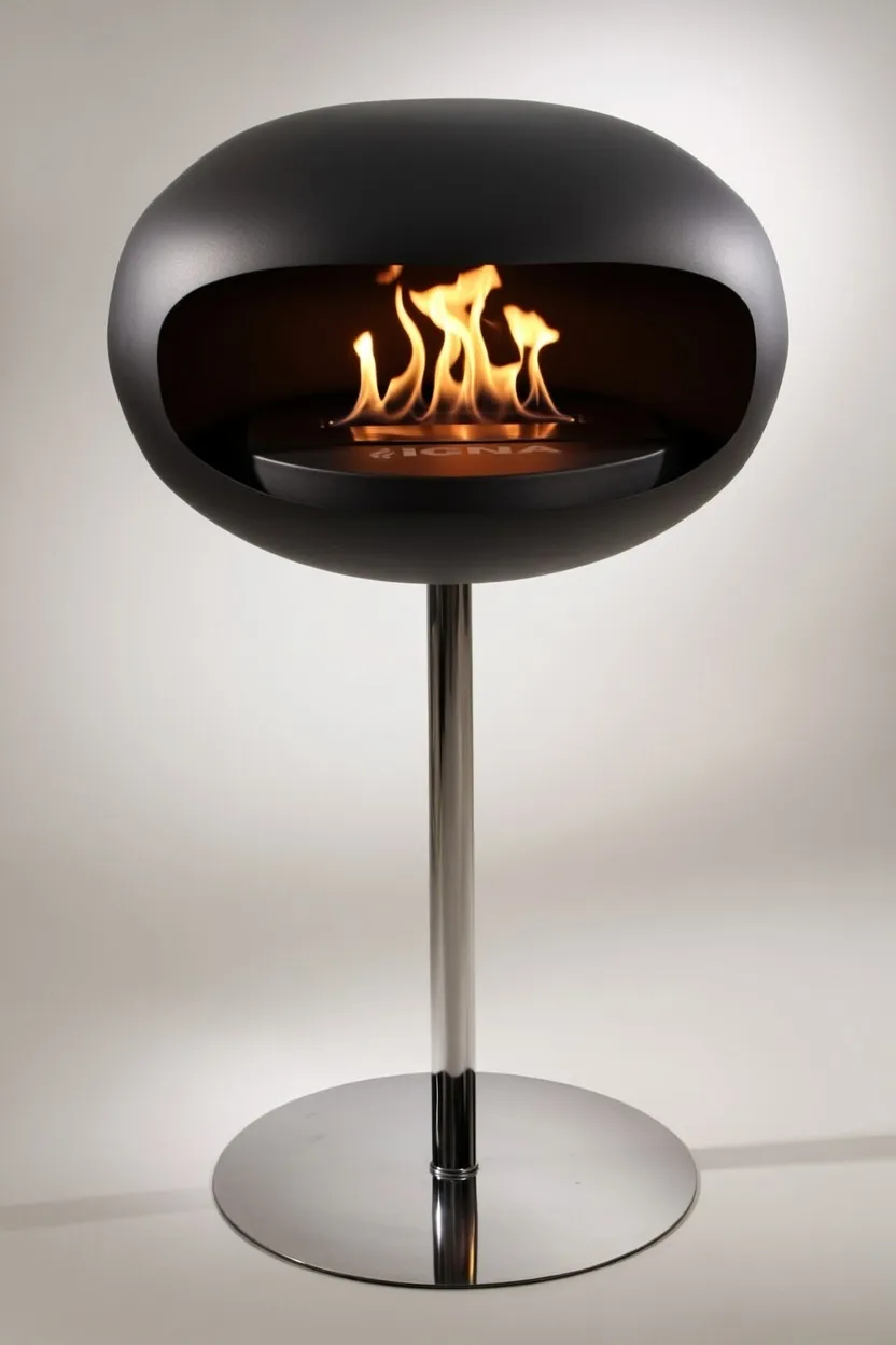 igna ovalis base black chrome steel