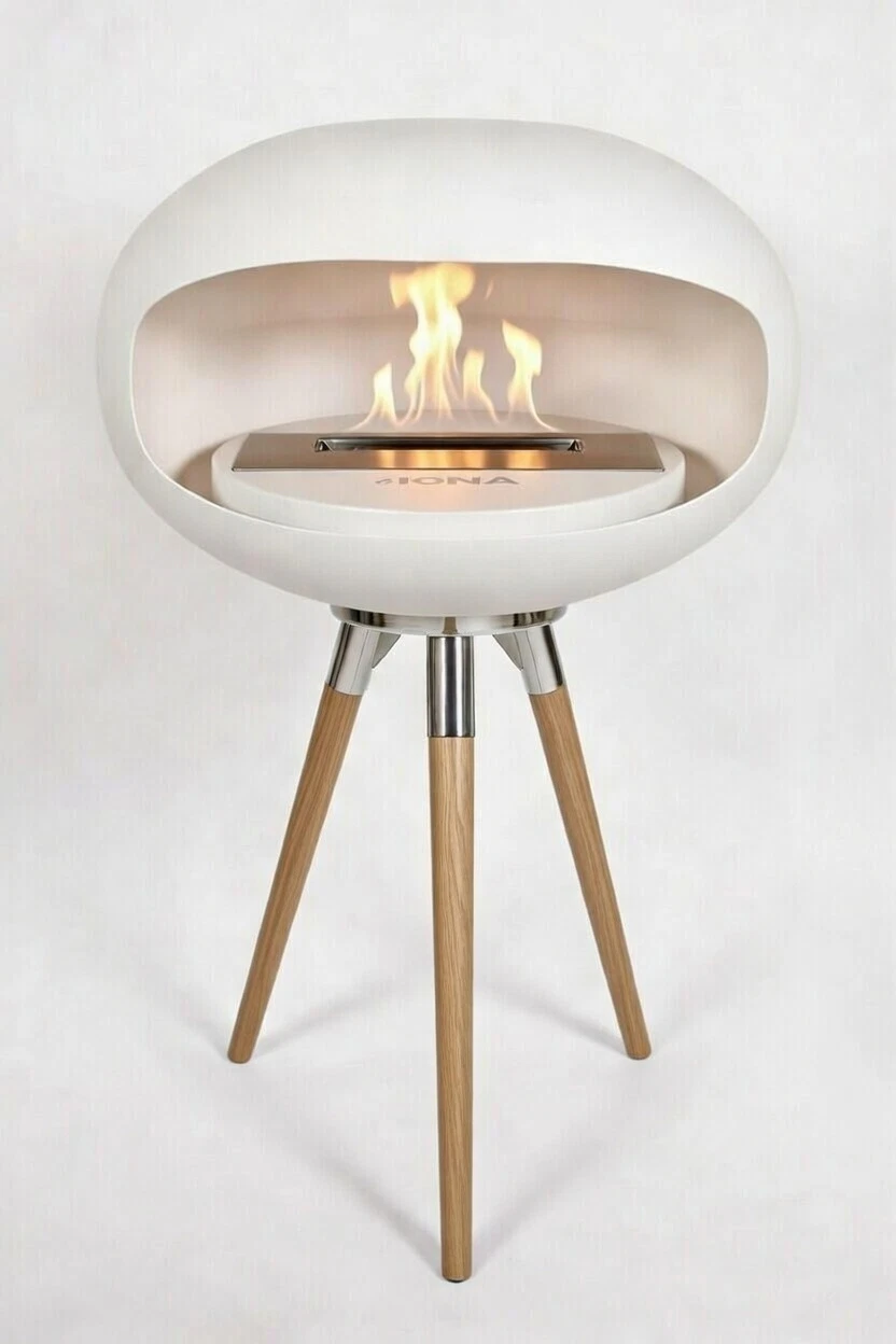 IGNA Ovalis Base White - Light Wood Short